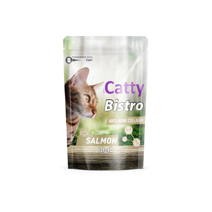 Catty Bistro Yaşlanma Karşıtı Kolajen Somonlu Kedi Ödül Maması 60 GR | SRC: Barcode: 8680542871881